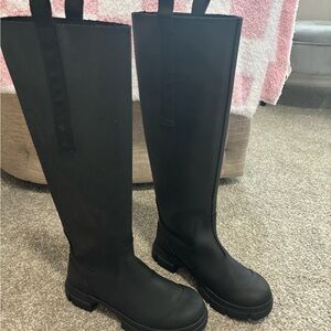 Ganni rubber black rain boots size 8